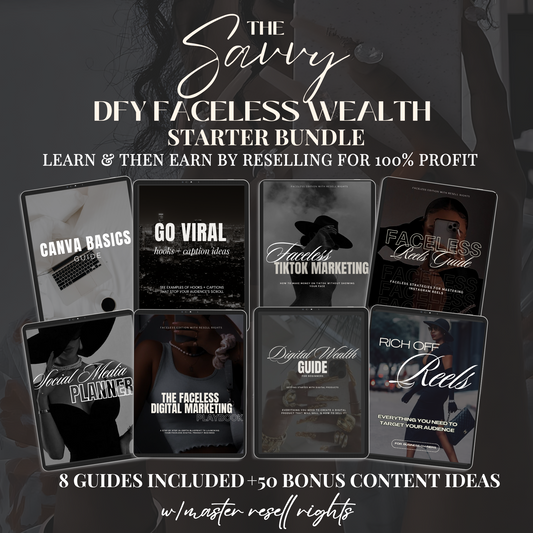 THE SAVVY DFY FACELESS WEALTH STARTER BUNDLE-W/RESELL RIGHTS