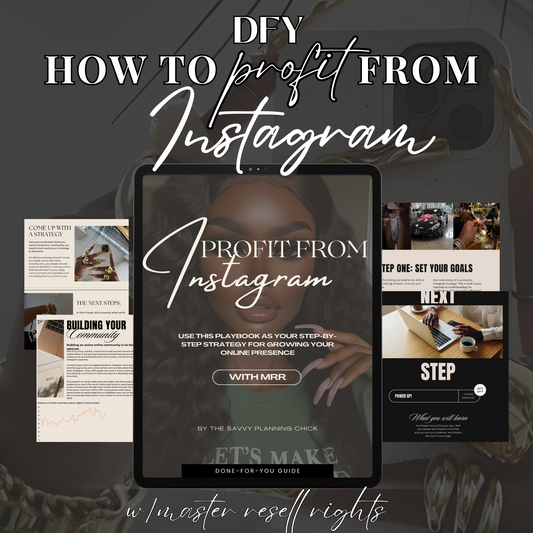 PROFIT FROM INSTAGRAM PLAYBOOK-DFY W/MASTER RESELL RIGHTS