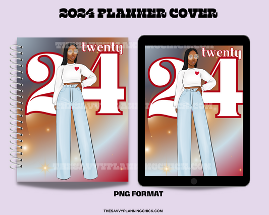 2024 PLANNER COVER-HEART-DARK SKIN