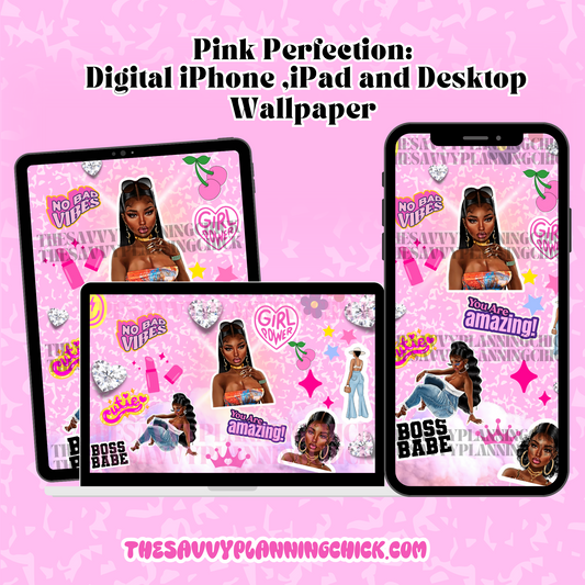 Pink Perfection: Digital iPhone ,iPad and Desktop Wallpaper