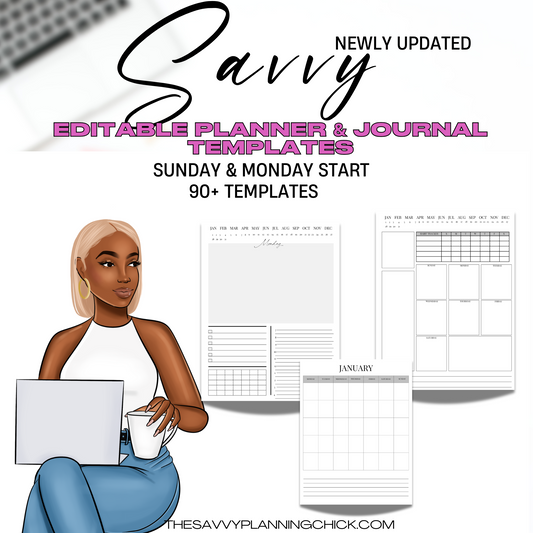 Savvy Editable Planner/Journal Templates