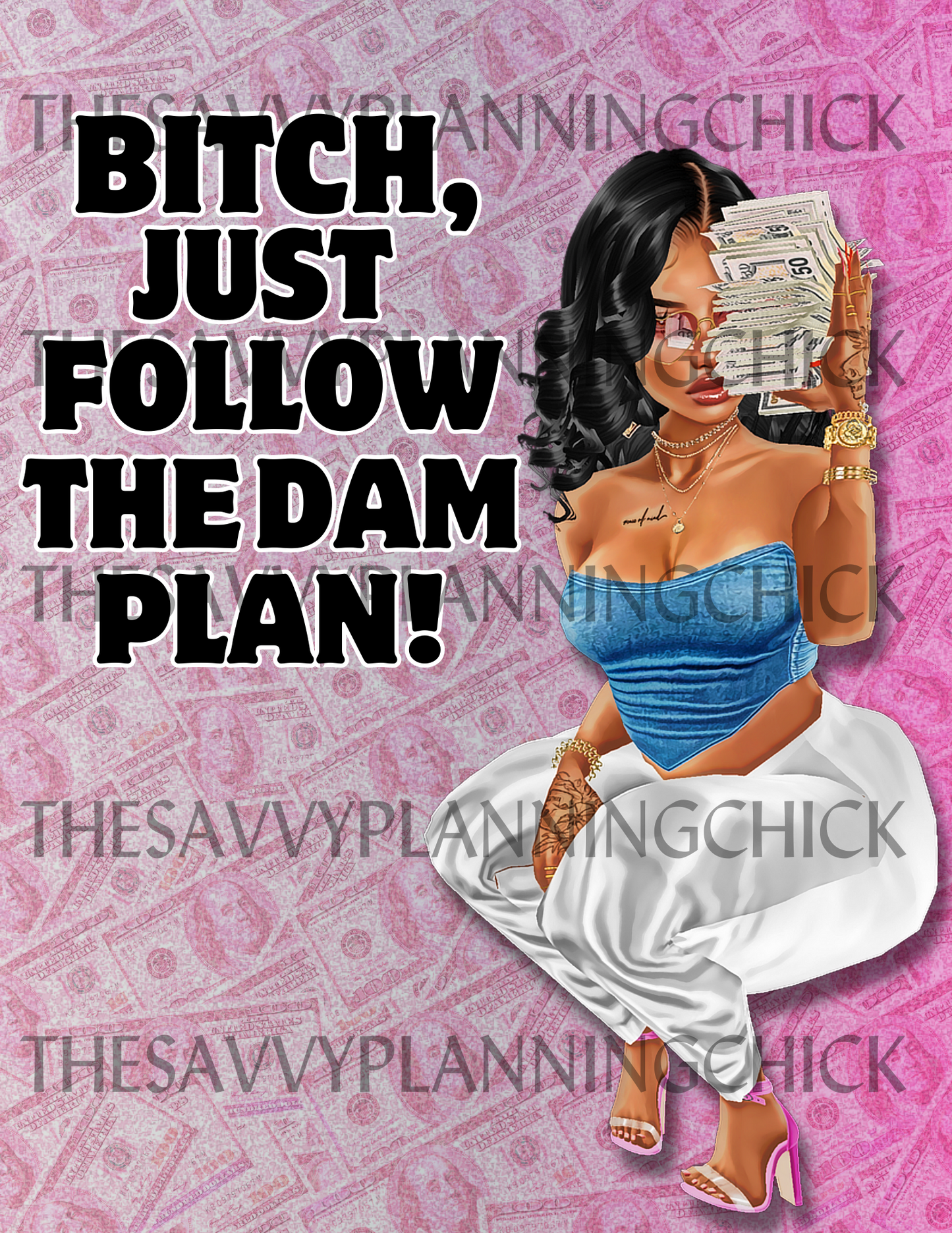 BITCH JUST FOLLOW THE PLAN COVER ONLY PLR