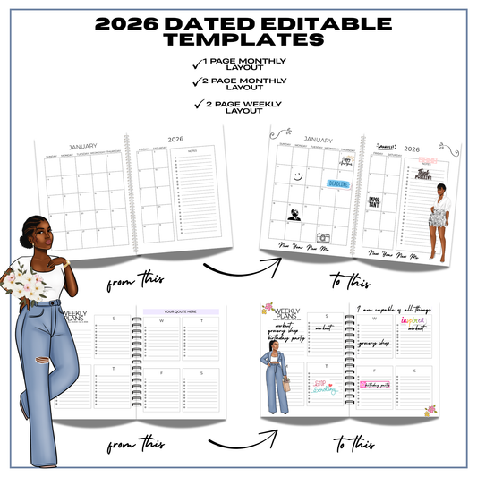 2026 DATED PLANNER TEMPLATES