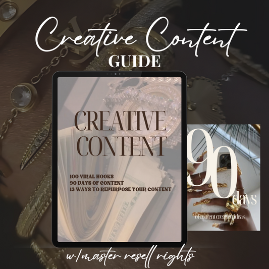 CREATIVE CONTENT IDEAS W/MASTER RESELL RIGHTS