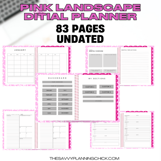 PINK MARBLE DIGITAL PLANNER LANDSCAPE