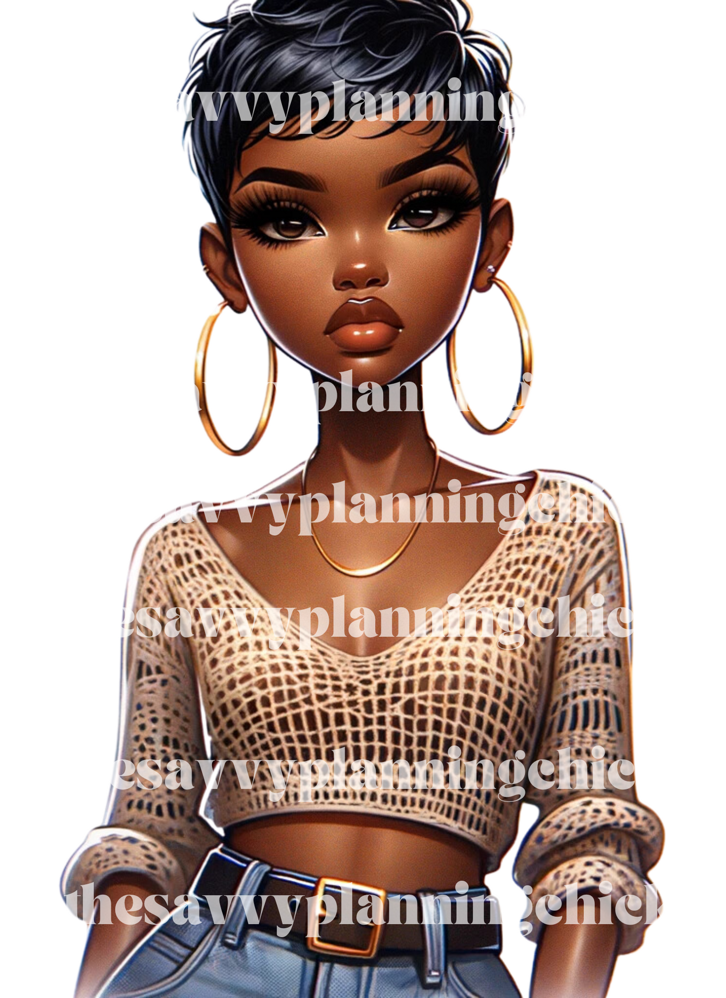 Hot Girl Pixie  (EDITABLE) 60 PAGE JOURNAL