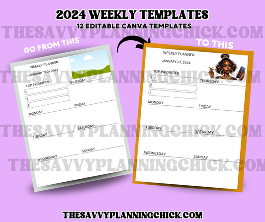 2024 DATED WEEKLY PLANNER TEMPLATES