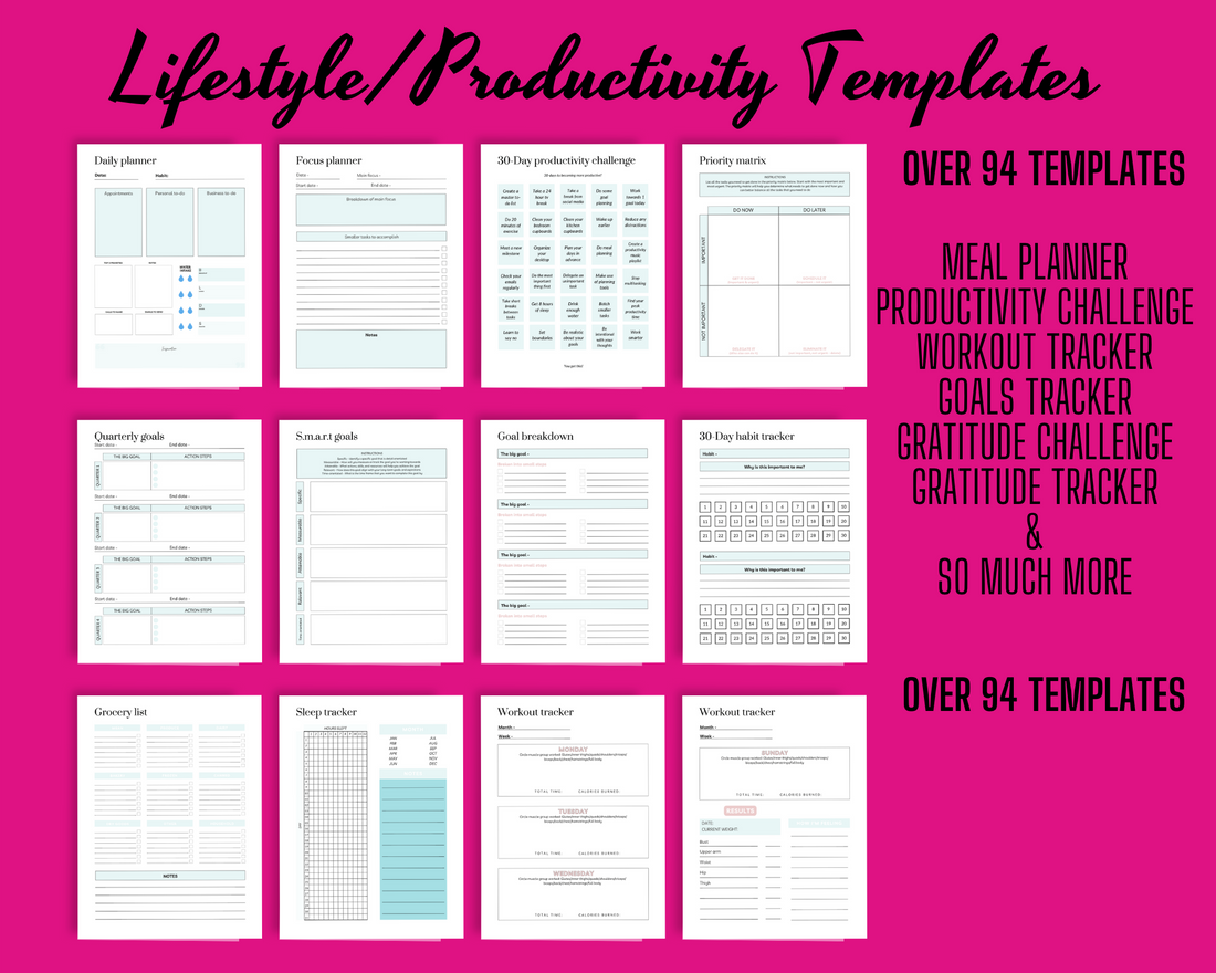 LIFESTYLE-PRODUCTIVITY TEMPLATES – The Savvy Planning Chick