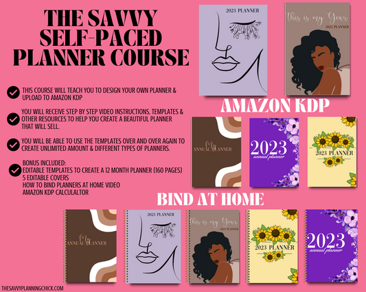 HOW TO CREATE A PLANNER- SELF PACED COURSE *BONUS-HOW TO BIND AT HOME VIDEO*